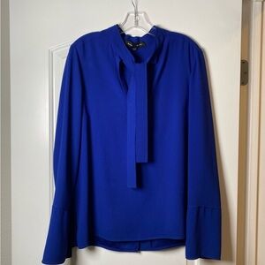 Proenza Schouler Blue Tie-Neck Blouse